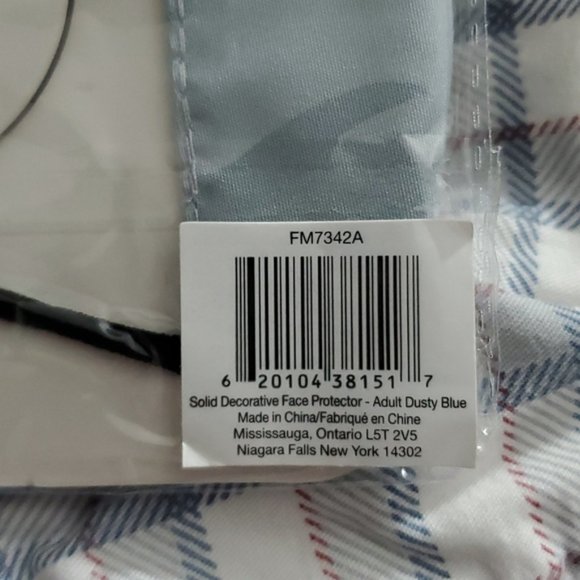 Solid Decorative Face Protector- Adult Dusty Blue wirh adjustable straps - Picture 3 of 6